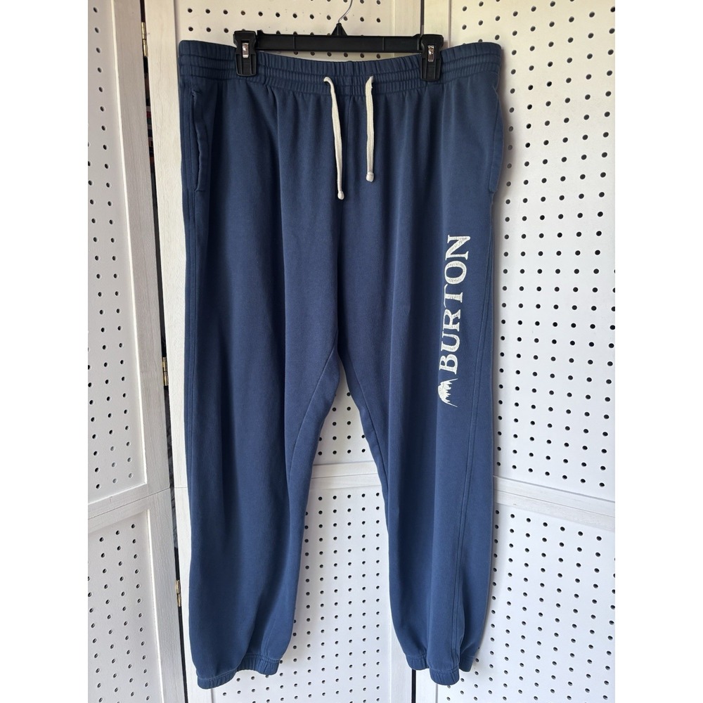 Old School Burton Men's Navy Blue Sweatpants - Logo Joggers